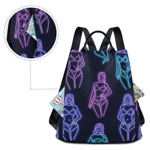 Fashion travel backpack casual cute backpack for women for Daily College Shopping with Pom-pom keychain Colorful Fluorescent Neon Mature Female4