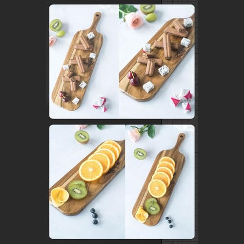 Tabla de cortar madera con mango, pequeña, para charcutería, tabla decorativa para cocina miniatura 4