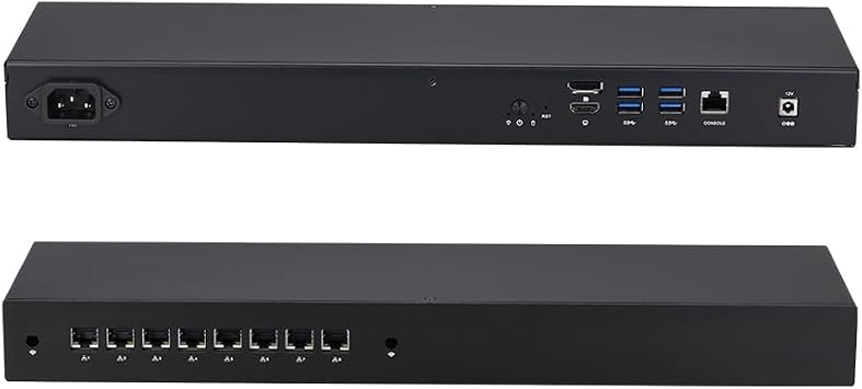 Qotom 1U Rack Firewall Router Q1077GE i7-10710U Up to 4.7GHz AES-NI Firewall 8X 2.5G LAN, WIN10, Untangle, 24/7 UseBarebone + WiFi