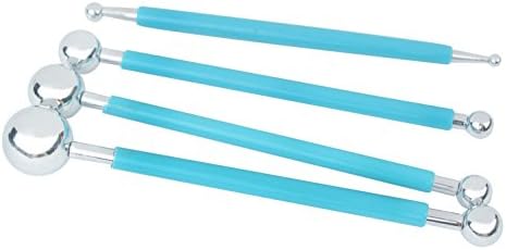 4pcs Metal Ball Fondant Cake Decorating Tool set, Sugarcraft Gumpaste Flower Modelling Mold