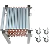 Adjustable Conveyor Roller, 110 lbs Flexible and Extendable Conveyor Roller Table with Wheels, Metal Adjustable Conveyor System Table for Warehouse Factory