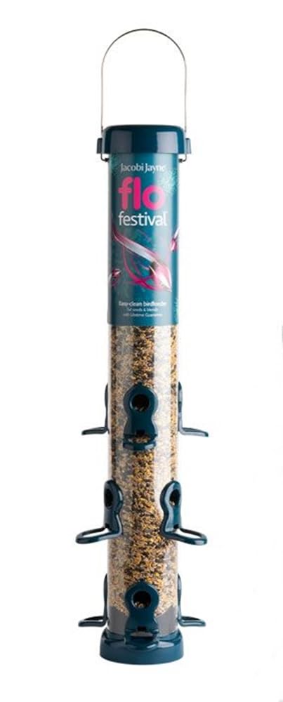 Naturschutzprodukt Futtersäule Flo Festival Maxi - Blau/Petrol Vogelprodukt H 77 cm Inhalt 3,4 l