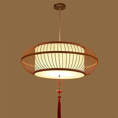 Lanterne en bambou suspendue panier osier rotin cuisine ferme