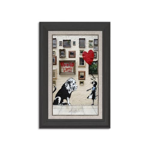 ?風景画 アート キャンバス パネル バンクシー Banksy 木枠付きの完成品 長方形 モダン 雑貨 絵画 油絵 (60x90cm(24x36in),N)