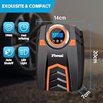 Piwaal Portable Air Compressor for Car Digital Auto Tire Pump Air Pump Tire Inflator for Car Tires and Other Inflatables with LED Light 12V DC (Orange)
