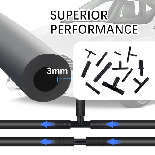 Image of Multipurpose Vacuum Line Kit,6PCS 5Ft Vacuum Hose Automotive+64PCS Vacuum Line Connectors,Max 130PSI Silicone Hose for Variety Car Piping System Automotive Replacement Vacuum Hoses (70PCS)