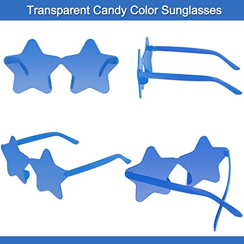 Image of 12 Pairs Star Sunglasses Pentagram Glasses Rimless Sunglasses for July 4th,Halloween, Christmas Party Favor