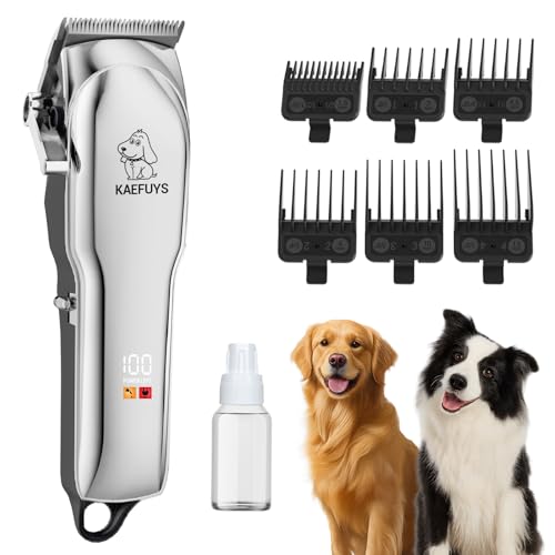Cortapelos Profesional para Perros y Gatos – Máquina de Afeitar Mascotas Inalámbrica, Recargable, Kit Completo de Peluquería Canina para Pelo Grueso