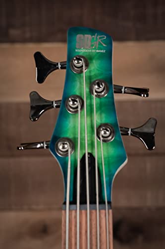 Ibanez Sr405Eqm Quilted Maple 5-String Electric Bass Guitar Surreal Blue Burst Gloss #TOP6