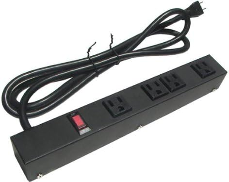 12" 4 Outlet Metal Power Strip, 10461