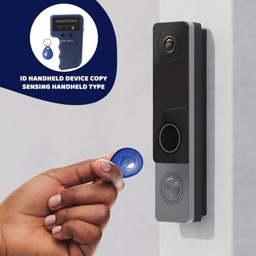 125KHz Proximity ID Duplicator Handheld RFID Reader Writer Set, Portable Key Copy Machine with 5 Writable Key Fobs, Not Include Battery, Cloning Tool — view 5