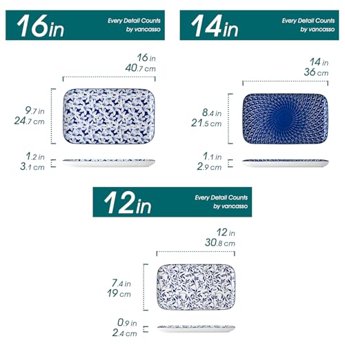 SELENE Porcelain Serving Platters 3 Pack (16/14/) - image 7