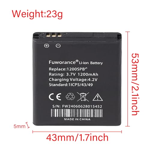 Fuworance Ersatz-Akku für Texas Instruments TI-84 CE, TI-84 Plus CE, TI-Nspire CX II Color, TI-Nspire CX II CAS, 3.7L1200SPB, P11P35-11-N01, 1200 mAh/4,44 Wh Grafikrechnerakku