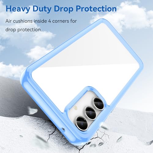 Image of HOOMIL Case for Samsung Galaxy S23 FE 5G 6.4-Inch, Non-Yellowing, Drop Protection, Anti-Scratch, Transparent Hard Back Phone Cover - Blue