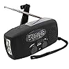 Zonne-handslinger dynamo radio, noodhandslinger radio, zonne-radi powerbank opwindradio’s met LED-zaklamp, batterijvermogen 300 mAh 3,6 V Ni-MH (zwart)