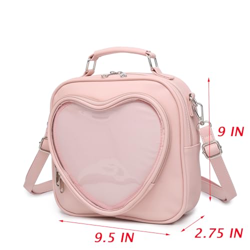 RAINBOW SMILE Ita Bag Multi-Purpose Backpack Crossbody Heart Purse Kawaii Pin Display with Insert3