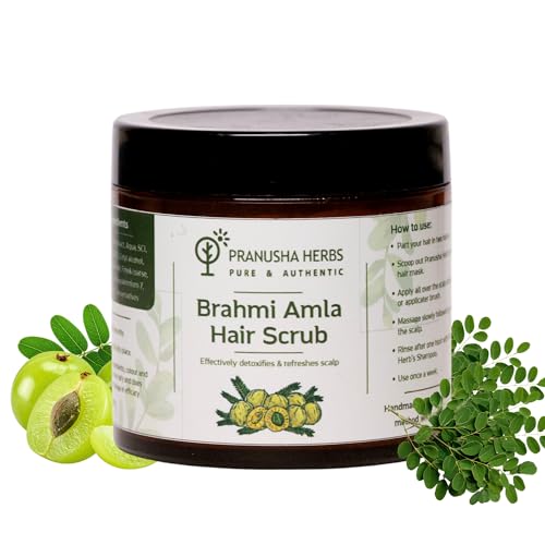Image of Hair & Scalp Scrub for Dandruff & Build-Up | Anti-Dandruff Exfoliator | Brahmi Amla Pink Himalayan Salt Moringa | Sulfate & Paraben Free