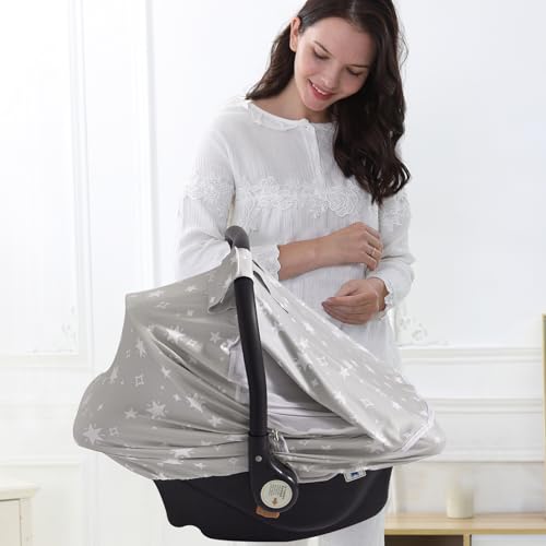 Image of Little Tots Baby Car Seat Canopy Cover, Breathable Sun Shade, Full Privacy for Newborns & Infants, Universal Fit for Boys & Girls