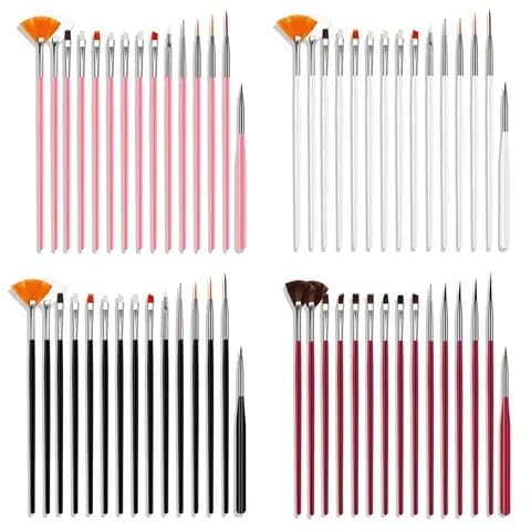 15Pcs Nail Art Brush Carving Pen DIY Tools for Professional Nail Salon Pink |Health & Beauty | Nail Care, Manicure & Pedicure | Nail Art Accessories (Black)