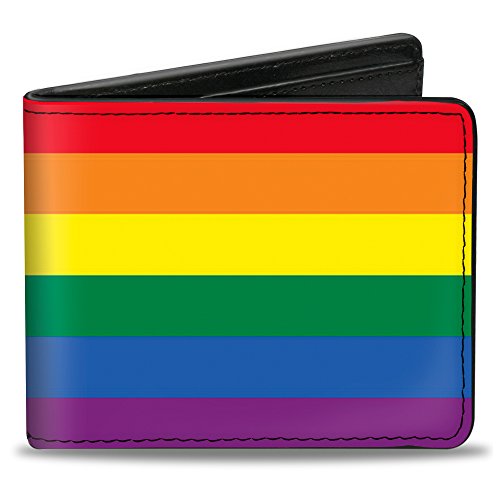 Buckle-Down Men's Buckle-down Pu Bifold - Flag Pride Rainbow Bi Fold Wallet, Multicolor, 4.0 x 3.5 US