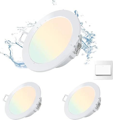 Probapro 3pcs Spot encastrable avec cadre Spots encastrables Lampes downlight spot - rond, Lumière variable Cover