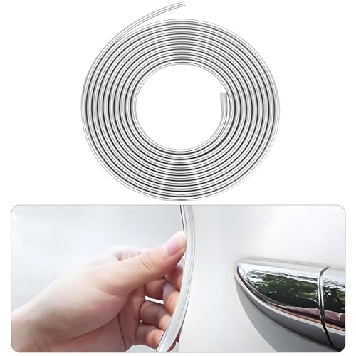 10M Protection des Arêtes de Portière Universell Argenté Carrosserie Anti-Rayures Bande Anti-Collision de Porte Bande Décorative Galvanisée Convient pour...