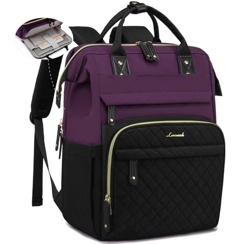 LOVEVOOK Laptop Backpack for Women, 15.6'' Waterproof Nurse Bag Teacher Work Backpack Purse for Women, Travel Computer Backpack for College Office Business Ladies