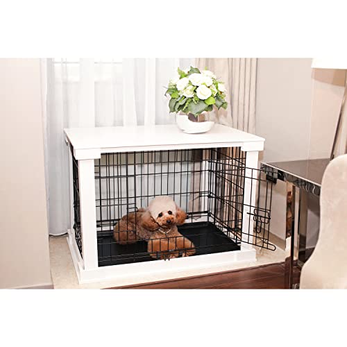 zoovilla White Dog Cage with Crate Cover, Dog Kennel Medium - Image 3