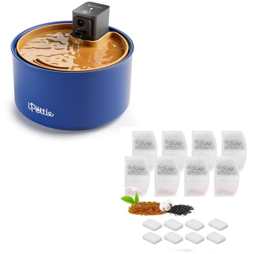 Fuente de agua cerámica para gato 3.5L con filtros