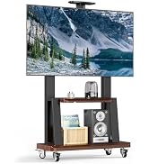 Mobile TV Stand Rolling TV Cart with Wheels for 32-75 Inch Flat/Curved Led/LCD/OLED Portable Floo...