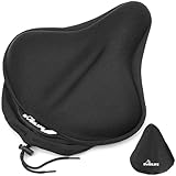 Respirant : la surface de ce coussin de selle de vélo rembourré est en tissu lycra, absorption de l'humidité, séchage rapide, confortable, respirant. Avec fente de dérivation d'air au milieu de la housse de selle de vélo d'appartement, accélère la circulation de l'air, garde les fesses au frais et au sec, rend les parties intimes sans pression.