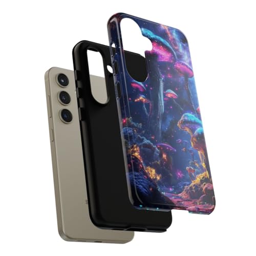 Champignons bioluminescents pour coque rigide Samsung S24 bleu - 4
