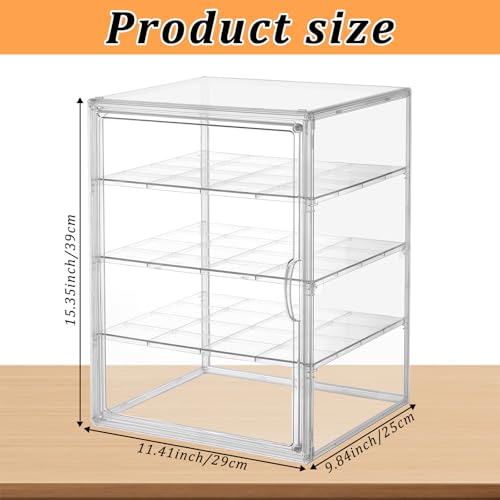 YEXEXINM 4 Layers Adjustable Clear Bread Storage Box for Kitchen Countertop,Large Bread Storage Container, 4 Layers Acrylic Pastry Display Case, Clear Boxes Bread Holder for Bread, Bagel, Muffins