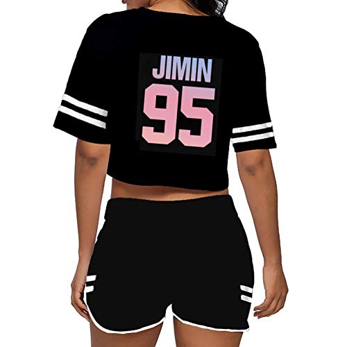 JUNG KOOK Kpop Album Love Yourself Sports Hot Pants Midriff-Baring Shirts Set