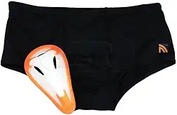 Sunga com Proteção Genital Coquilha Infantil, Preto, Grande, Prottector