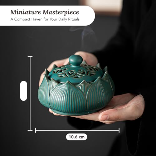 Image of Ekhasa Ceramic Dhoop Dani Loban Burner Holder Stand for Home | Dhup Kapoor Dani for Puja | Sambrani Dhoop Holder | Dhuni Burner Samrani Dhoop Batti Stand for Pooja | Dhup Stand Incense Oud Burner