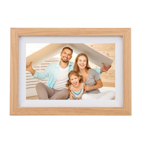 Marco de Fotos Digital con Pantalla Táctil, Marco de Fotos Digital de 10 Pulgadas, Pantalla Ancha IPS para Aplicación Frameo (Enchufe de la UE)