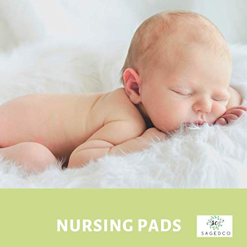 Nursing Pads by Saged & Co - Disposable Maternity Breast Pads - Waterproof, Light, Thin, Seamless and Contoured to Your Shape to give Full Protection Day and Night - for Breastfeeding Women
