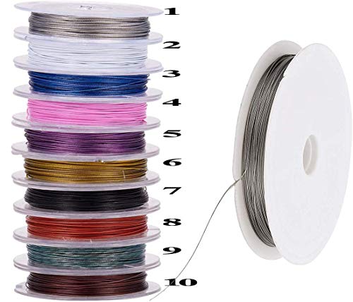 Image of DIY Crafts 1 Pc, Tiger Tail Wire, Rolls 0.38 mm Diameter 148-164 ft Tiger Tail Beading Wires Bright Bead Stringing Wires Stainless Steel /M (1 Pc, Tiger Tail Wire)