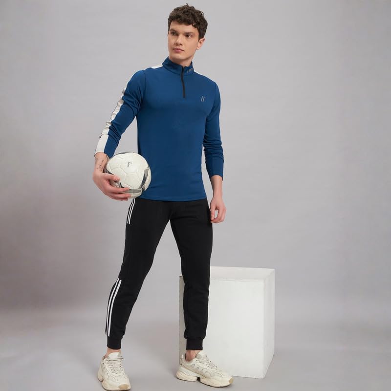 Image of ATICX Polyester Full Sleeve Compression High Turtle Neck Sports Jersey T Shirt for Men - Quick Dry Fit Gym Workout Top for Running, Swimming, Training, Cycling, Football, Badminton