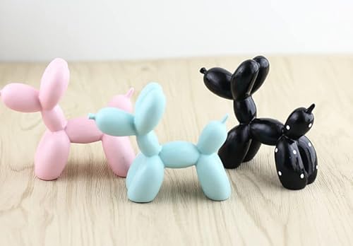 Balloon Dog Sculpture 3.75 Inch Resin Dog Ornament Balloon Dog Crafts Sculpture Statue Gifts Fashion Cake Home Decoration Party Dessert Desktop Decoration Gifts&Mini Art Animal Small Statue (Silver) #TOP3