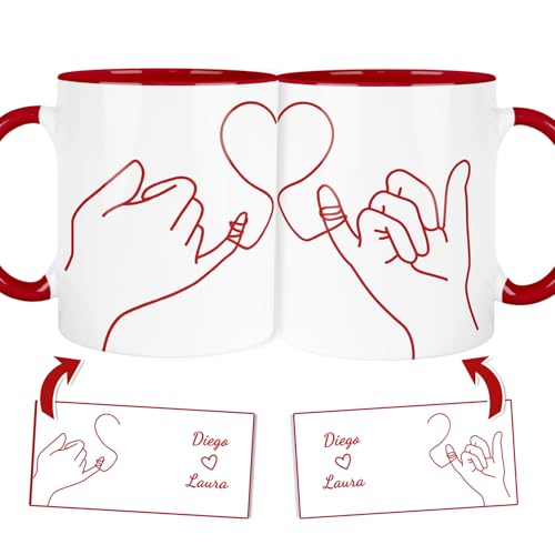 Imagen de Kembilove® Taza personalizada con nombres para parejas en San Valentín