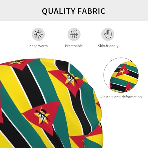 Flag of Mozambique Children Hip Hop Knitted Hat Kids Elastic Leisure Knit Cap Warm Sleep Beanies Black3