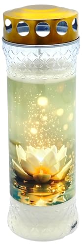 Horeca Candles - Grabkerzen mit Deckel - 7 Tage Brenndauer - Wetterfeste Gedenklichter - Friedhofskerzen & Trauerkerzen für draußen - Set mit 12 Laterne für Friedhof & Allerheiligen