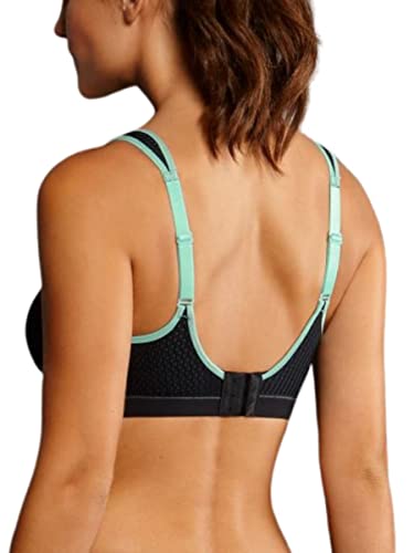 Anita Performance Sports Bra Maximum Support Black/Pool Blue 36D #TOP1