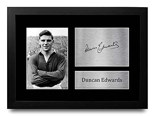 Cadeau football Duncan Edwards photo autographe encadrée A4 pour fan