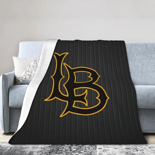 Fsugnioe Long Beach State Beach Fleece Blanket Very Soft Microfiber Flannel Blanket for Couch Warm and Cozy for All Seasons