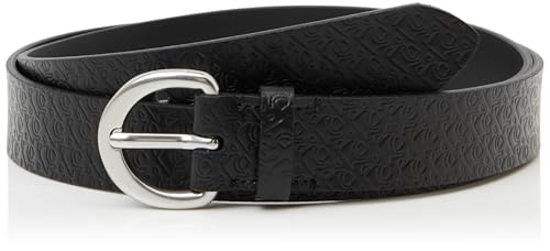 Calvin Klein Jeans Cinture da donna Classic Buckle AOP 30MM LV04K7019G, nero (nero/peltro), 110, Nero (nero/peltro), 110 cm