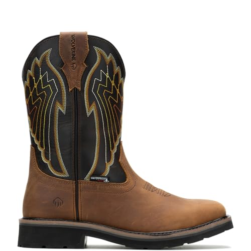 Wolverine Men's Rancher Eagle Waterproof 10" Construction Boot, Brown, 10.0M