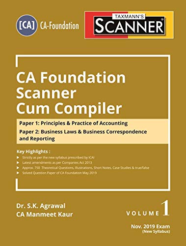 SCANNER-CA Foundation Scanner Cum Compiler (Paper 1 to 4)(Set of 2 Volumes)(Nov 2019 Exam-New Syllabus)